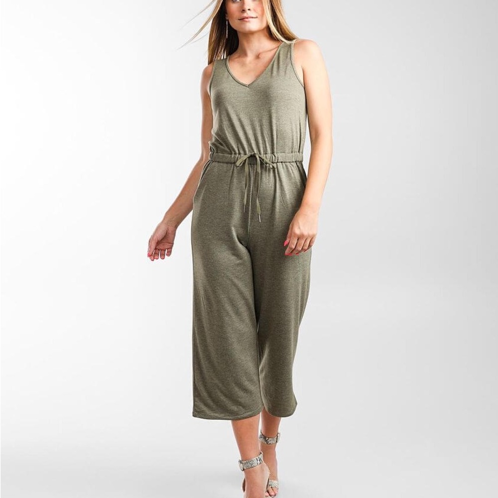 BeBop Khaki Sleeveless Jumpsuit